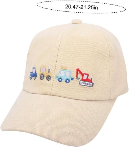 Kids Cartoon Embroidery Baseball Cap Adjustable Snapback Vintage Retro Cotton Sun Hat for Boys Girls Ages 2-8 in Kuwait