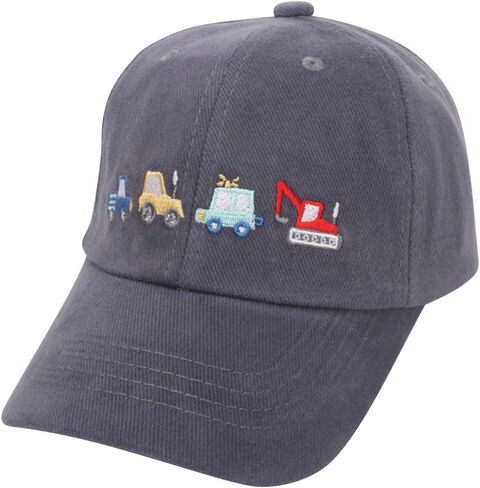 Kids Cartoon Embroidery Baseball Cap Adjustable Snapback Vintage Retro Cotton Sun Hat for Boys Girls Ages 2-8 in Kuwait