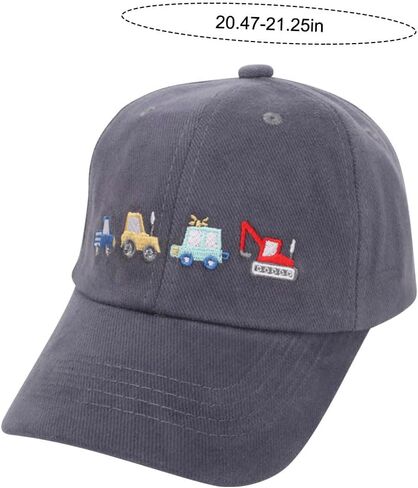 Kids Cartoon Embroidery Baseball Cap Adjustable Snapback Vintage Retro Cotton Sun Hat for Boys Girls Ages 2-8 in Kuwait