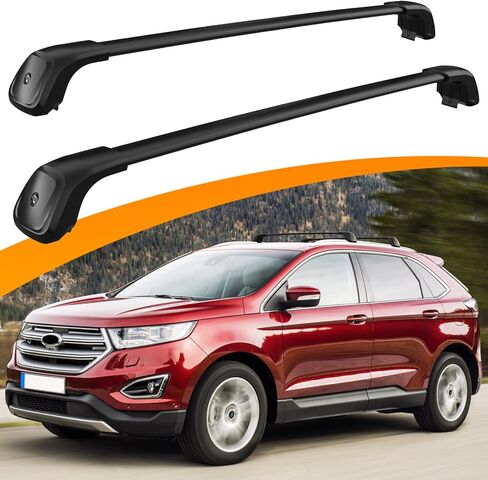 قضبان متقاطعة لرف السقف بوزن 260 رطل من Snailfly تناسب Ford Edge 2015-2024 مع قضبان جانبية قابلة للتعديل وقابلة للقفل باللون الأسود in Kuwait