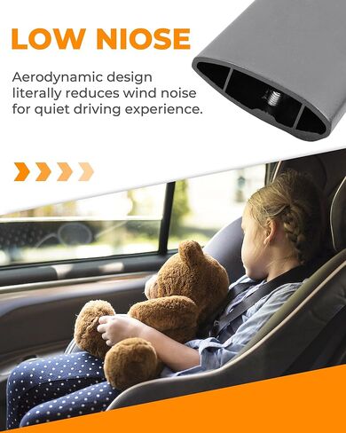 قضبان متقاطعة لرف السقف بوزن 260 رطل من Snailfly تناسب Ford Edge 2015-2024 مع قضبان جانبية قابلة للتعديل وقابلة للقفل باللون الأسود in Kuwait