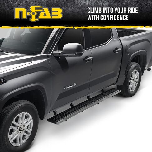 N-Fab Growler Steps for RAM | Cab Length, Rust-Proof Aluminum, Textured Black | GFD19CC-TX | Fits 2019-2024 RAM 1500 New Body Style Crew Cab in Saudi Arabia