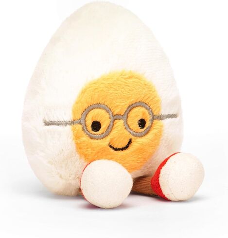 Jellycat Amuseables Boiled Egg Geek Stuffed Toy, Small 5.5 inches | Food Plush | Fun Gift Idea in Kuwait