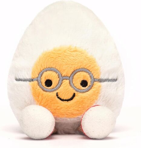 Jellycat Amuseables Boiled Egg Geek Stuffed Toy, Small 5.5 inches | Food Plush | Fun Gift Idea in Kuwait
