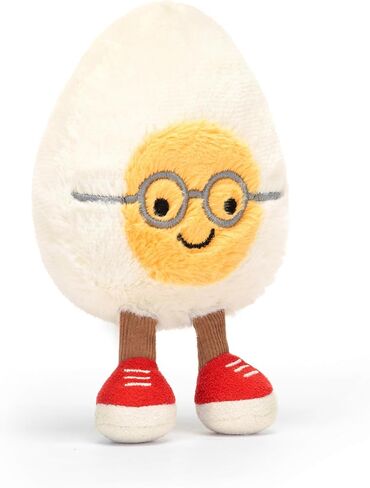 Jellycat Amuseables Boiled Egg Geek Stuffed Toy, Small 5.5 inches | Food Plush | Fun Gift Idea in Kuwait