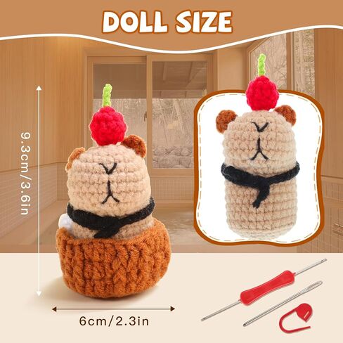 مجموعة الكروشيه WSICSE للمبتدئين، مجموعة أدوات الحياكة الحيوانية مع دروس فيديو خطوة بخطوة، مجموعة كابيبارا الكروشيه للمبتدئين للبالغين والأطفال in Kuwait