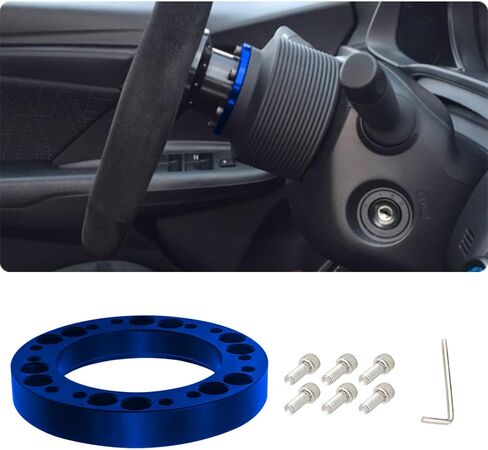 Steering Wheel Adapter Spacer, Aluminum Alloy Steering Wheel Hub Spacer, Steering Wheel Hub Adapter Extension Spacer, 12.5mm 1/2" Wheel Spacer for Momo Nardi OMP Sparco and Most Cars (Black) in Saudi Arabia