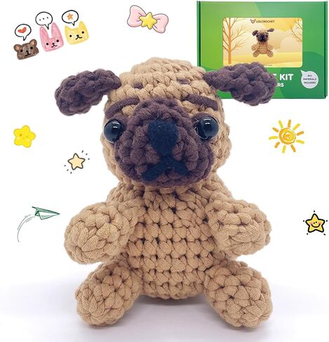 مجموعة أدوات الكروشيه للمبتدئين، مجموعة Amigurumi Crochet للمبتدئين مع فيديو تعليمي خطوة بخطوة، مجموعات حياكة سهلة للحيوانات للأطفال والكبار هدية دمية كروشيه in Kuwait