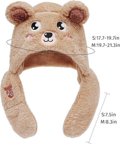 Winter Fuzzy Hat for Kids Cartoon Hooded Scarf Toddler Boys and Girls in Saudi Arabia