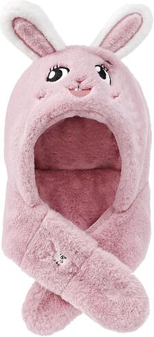Winter Fuzzy Hat for Kids Cartoon Hooded Scarf Toddler Boys and Girls in Saudi Arabia