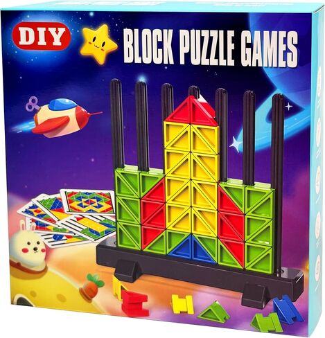 3D Building Blocks Puzzle Board Games for Kid Adult Educational Toys Brain Teaser Puzzles Challenge Geometry Logic IQ Games STEM for 3 Years Boys Girls in Saudi Arabia