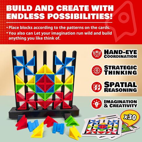 3D Building Blocks Puzzle Board Games for Kid Adult Educational Toys Brain Teaser Puzzles Challenge Geometry Logic IQ Games STEM for 3 Years Boys Girls in Saudi Arabia