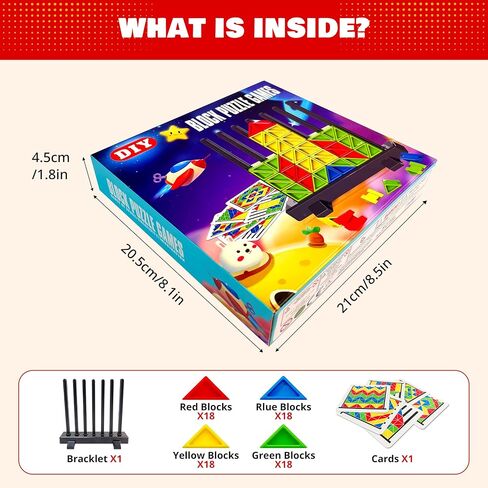 3D Building Blocks Puzzle Board Games for Kid Adult Educational Toys Brain Teaser Puzzles Challenge Geometry Logic IQ Games STEM for 3 Years Boys Girls in Saudi Arabia