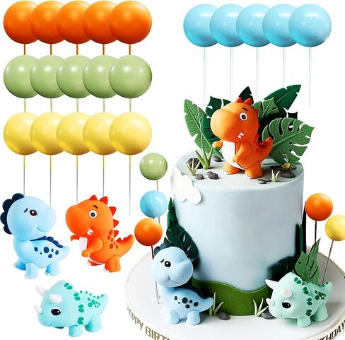 JeVenis Luxury Little Dinosaur Cake Decorations Dinosaur Cupcake Topper Little Dinosaur Cake Toppers for Birthday Baby Shower Party Supplies in Kuwait