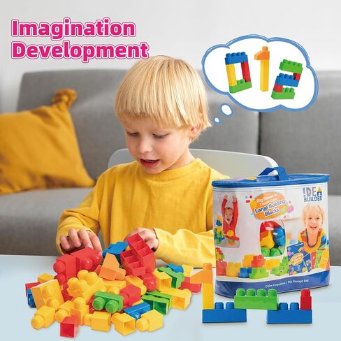 KidEwan Building Blocks for Kids Toddlers, Animal Blocks Toys, STEM Toys Baby Stacking Block Sets with Storage Box, Learning Toys for Preschool Classroom Aged 3+ (60PCS) in Saudi Arabia