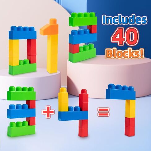 KidEwan Building Blocks for Kids Toddlers, Animal Blocks Toys, STEM Toys Baby Stacking Block Sets with Storage Box, Learning Toys for Preschool Classroom Aged 3+ (60PCS) in Saudi Arabia