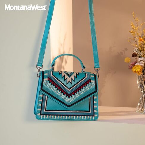 Montana West Aztec Flap Top Handle Bag Vintage Crossbody Purse Clutch Handbag for Women in Saudi Arabia