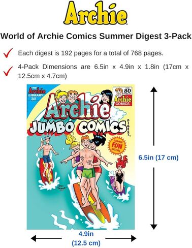 حزم Archie Comics Summer Fun Digest القيمة (صيف 2024 3 عبوات) in Kuwait