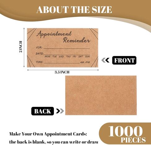 Seajan 1000 Pcs Appointment Cards Bulk Appointment Reminder Cards Client Appointment Cards for Business, Hair Salon, Dental Office, Massage Therapist, Grooming, Hairdresser, Medical Doctors and More in Saudi Arabia