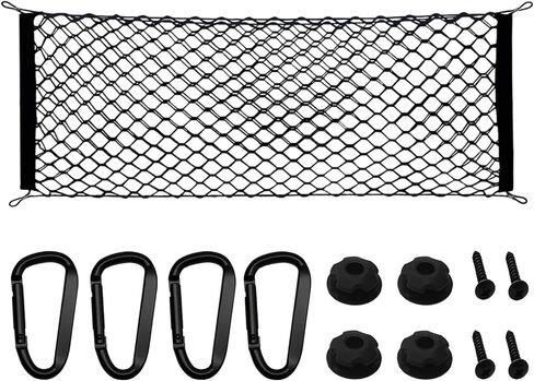Cargo Net for Pickup Truck Bed, 50 x 18 Inch Stretchable Truck Bed Organizer with Aluminum Carabiners for Car SUV Pickup Truck in Saudi Arabia