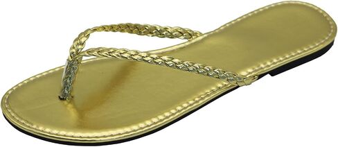 Women's Leather Flip Flops, Woven Strap PU Leather Flat Sandals Slip On Slippers Casual Beach Thongs Slides Shoes in Saudi Arabia