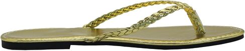 Women's Leather Flip Flops, Woven Strap PU Leather Flat Sandals Slip On Slippers Casual Beach Thongs Slides Shoes in Saudi Arabia