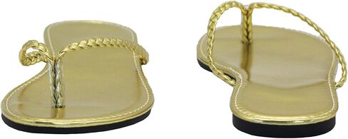 Women's Leather Flip Flops, Woven Strap PU Leather Flat Sandals Slip On Slippers Casual Beach Thongs Slides Shoes in Saudi Arabia