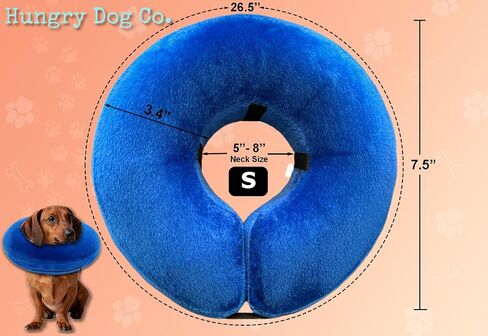 Hungry Dog Co.- Premium Inflatable Dog Collar for Dogs and Cats - Helps in Pet Recovery - Comfortable and Safe for Your Pet - Soft E-Collar – Blue, Medium (8"- 12" Neck) in Saudi Arabia