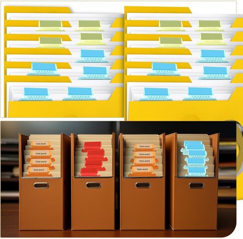 60pcs File Folder Tabs Hanging File Folder Tabs and Inserts with 120 Plastic Tabs Hanging Folders Colourful File Folder Labels for Easy to Read File Identification in Saudi Arabia