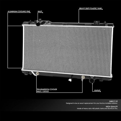 DNA Motoring OEM-RA-2222 OE Style Direct Fit Aluminium Core Radiator متوافق مع 98-05 Lexus GS300 / 98-00 GS400، 29-13/16 بوصة عرض × 15-3/4 بوصة ارتفاع × 5/8 بوصة عمق، 1-5 مدخل /16 بوصة، مخرج 1-1/2 بوصة in Saudi Arabia