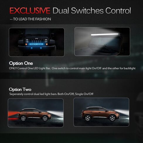 MICTUNING 2-Circuit 180W LED Light Bar Wiring Harring Kit مع الصمامات 40Amp Relay، مفاتيح مزدوجة مقاومة للماء، أحمر أزرق in Kuwait