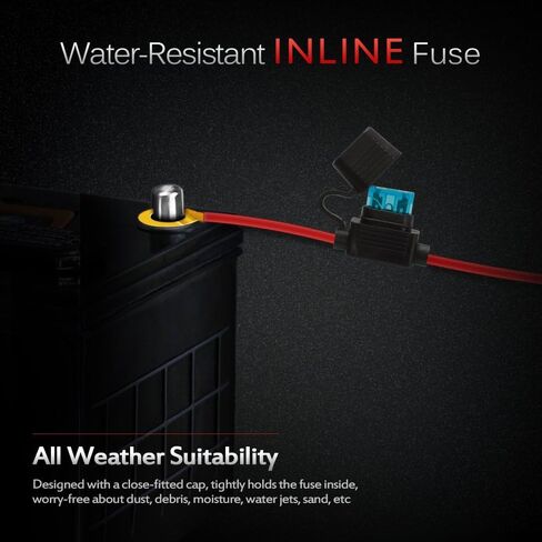 MICTUNING 2-Circuit 180W LED Light Bar Wiring Harring Kit مع الصمامات 40Amp Relay، مفاتيح مزدوجة مقاومة للماء، أحمر أزرق in Kuwait