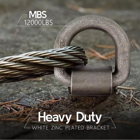 1/2" 12000LBS Heavy Duty Weld-On Forged D Ring with Welding Clips for Securing ATVs, UTVs, Riding Mowers, and Other Heavy Cargo.(12 Pack) in Saudi Arabia