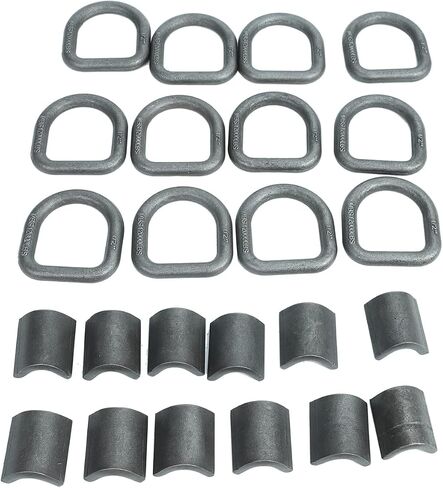 1/2" 12000LBS Heavy Duty Weld-On Forged D Ring with Welding Clips for Securing ATVs, UTVs, Riding Mowers, and Other Heavy Cargo.(12 Pack) in Saudi Arabia