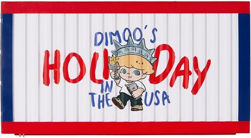 حاوية عرض مضيئة من سلسلة POP MART DIMOO'S Holiday in the USA، حافظة حاوية عرض لمجموعة ألعاب الصناديق العمياء in Kuwait