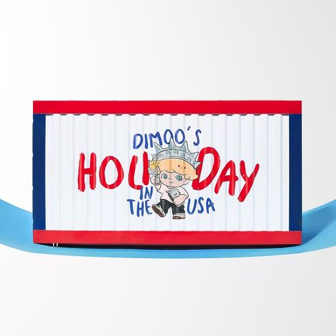 حاوية عرض مضيئة من سلسلة POP MART DIMOO'S Holiday in the USA، حافظة حاوية عرض لمجموعة ألعاب الصناديق العمياء in Kuwait