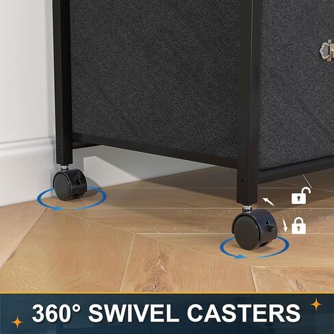 خزانة ملفات جانبية متنقلة من VECELO مع 3 أرفف تخزين مفتوحة، مثالية للمجلدات بحجم الحروف، مع عجلات قابلة للقفل، إطار فولاذي قوي، مثالية للمكتب، بني، أسود in Kuwait