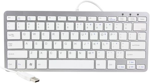 iKKEGOL USB Slim Mini Wired 78 Key Small Super Thin Compact Keyboard for Desktop Laptop PC Win 7 Mac (White) in Saudi Arabia