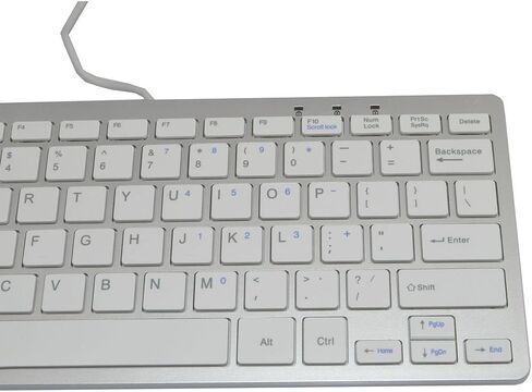 iKKEGOL USB Slim Mini Wired 78 Key Small Super Thin Compact Keyboard for Desktop Laptop PC Win 7 Mac (White) in Saudi Arabia