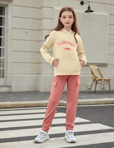 Arshiner 2 قطعة ملابس الفتيات التعادل صبغ Sweatsuits بانت مجموعة طويلة الأكمام بلوزات رياضية و Sweatpants مع جيوب in Saudi Arabia