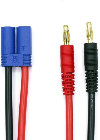 2 قطعة EC5 ذكر موصل إلى 4 مللي متر الموز التوصيل RC بطارية التوازن شحن كابل محول 12AWG 30 سنتيمتر سلك السيليكون شاحن ل RC بطارية شاحن التوازن in Kuwait
