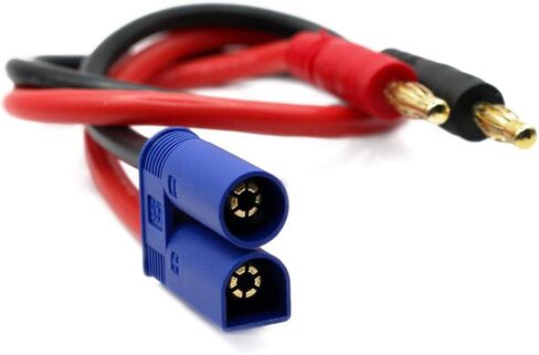 2 قطعة EC5 ذكر موصل إلى 4 مللي متر الموز التوصيل RC بطارية التوازن شحن كابل محول 12AWG 30 سنتيمتر سلك السيليكون شاحن ل RC بطارية شاحن التوازن in Kuwait