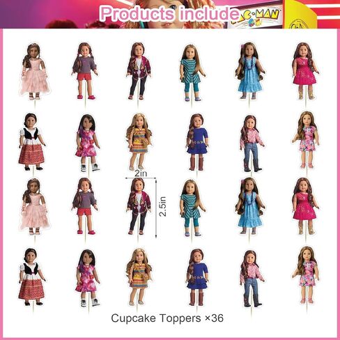 37Pcs American Doll Party Cake&Cupcake Toppers for Birthday Party Supplies,Boys' Theme Birthday Party Decoration in Saudi Arabia