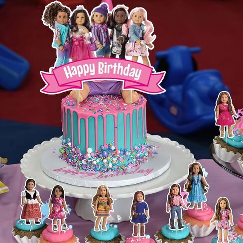 37Pcs American Doll Party Cake&Cupcake Toppers for Birthday Party Supplies,Boys' Theme Birthday Party Decoration in Saudi Arabia