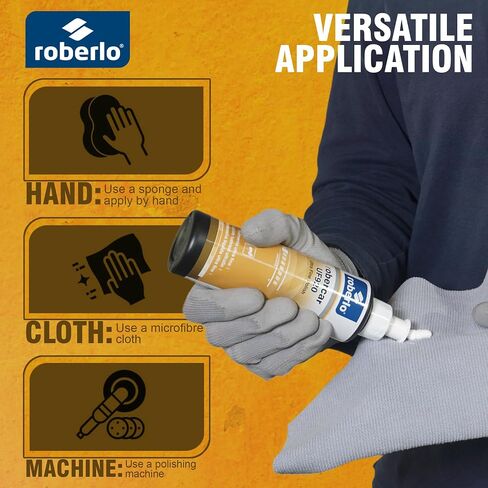 طلاء ROBERCARUF920 فائق النعومة - مركب تلميع وتقطيع وتلميع ممتاز لترميم طلاء السيارات ومجموعة تلميع - 250 مل - لمسة نهائية شديدة اللمعان in Saudi Arabia