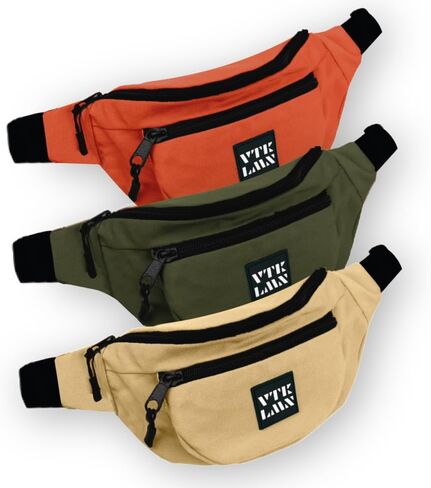 Vatkalimon Belt Beg Set. Green, Brick Color and Beige Crossbody Bags, Fanny Pack with 2 Pockets and small Pocket, Unisex Sling Bag Crossbody Bags For Women Chest Bag Fit All Phones in Saudi Arabia