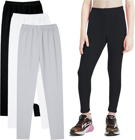Girls Leggings Black White Multipack Toddler Girls Athletic Fleece Yoga Dance Running Ballet Tights Pants in Kuwait