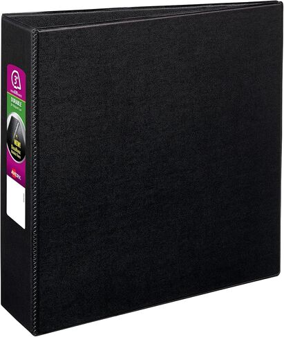 Avery Durable 3 Ring Binder, 3" One Touch EZD Rings, Label Holder, 1 Black Binder (07701) in Saudi Arabia