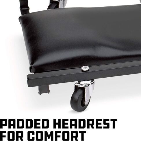 زاحف المرآب الدوار مقاس 36 بوصة من Powerbuilt، جسم فولاذي أنبوبي، رغوة مبطنة ومسند للرأس، إصلاح السيارات، سعة 250 رطل - 640940 in Kuwait