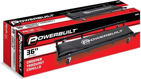 زاحف المرآب الدوار مقاس 36 بوصة من Powerbuilt، جسم فولاذي أنبوبي، رغوة مبطنة ومسند للرأس، إصلاح السيارات، سعة 250 رطل - 640940 in Kuwait